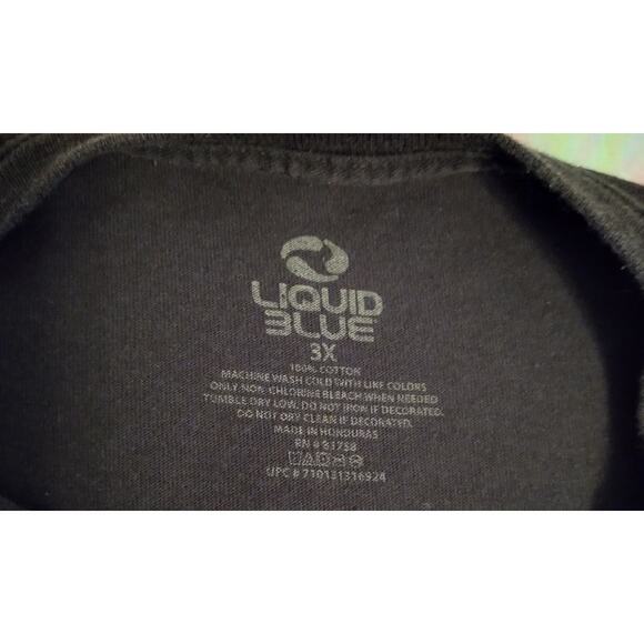 VTG Liquid Blue American Eagle Flag Tee Shirt USA Patriotic Graphic Shirt SZ 3XL - Picture 3 of 6